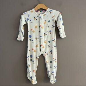 MAGNETIC ME Stellar Tails Soft Modal 3-6 Mo Sleeper Footie Space Rocket Planet